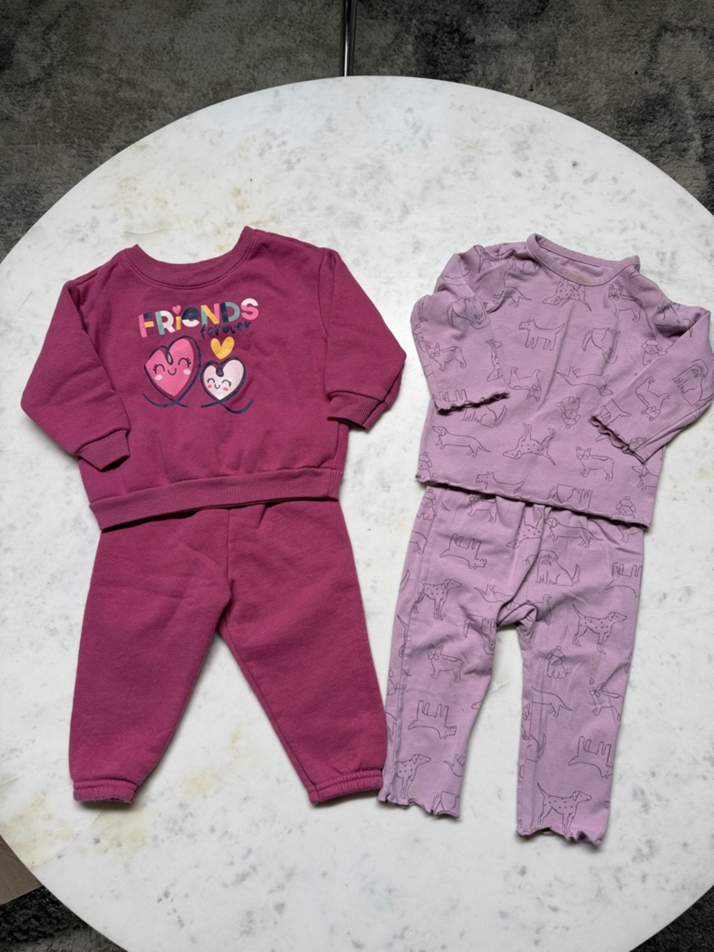Garanimals Two-Piece Pajama Sets in Plum and Lavender